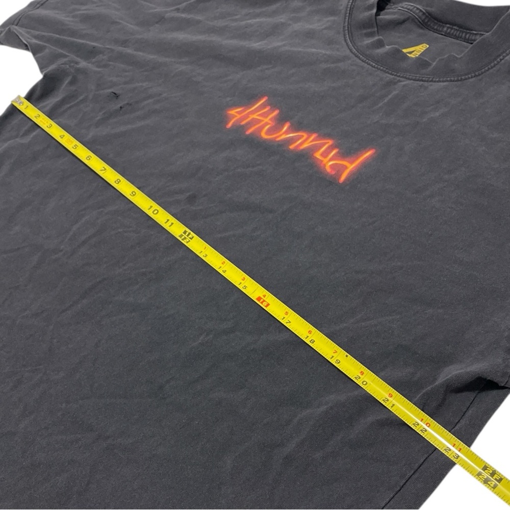 4Hunnid Black Graphic‎ Tee with Flame and Card Design Men’s XL - Picture 6 of 8